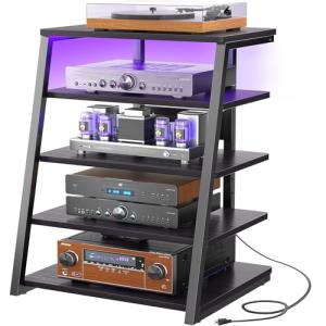 Armocity 5-Tier AV Media Stand with LED Lights