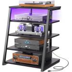 Armocity 5-Tier AV Media Stand with LED Lights