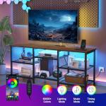 YGEOMER 55-Inch TV Stand with LED Lights