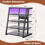 Armocity 5-Tier AV Media Stand with LED Lights