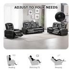 CANMOV 3-Seat Power Recliner Sofa with USB Ports
