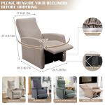 4-Pack Jacquard Recliner Chair Covers, Khaki