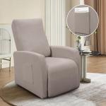 4-Pack Jacquard Recliner Chair Covers, Khaki