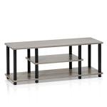 Furinno No-Tools TV Stand, French Oak Grey/Black