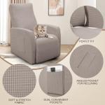 4-Pack Jacquard Recliner Chair Covers, Khaki