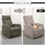 4-Pack Jacquard Recliner Chair Covers, Khaki