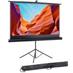 Pyle 60 Inch Portable Projector Screen with Tripod Stand – Fold Out Roll Up, HD Premium 16:9 Aspect Ratio, Matte Viewing Surface for Indoor and Outdoor Use, Perfect for Home, Office and Presentations