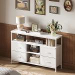 Sweetcrispy LED TV Stand with 4 Drawers