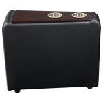 Coaster Home Furnishings - Toohey - Faux Leather & Wood - Wedge Console with 2 Cupholders, Removable Inserts, and Storage - Living Room - Black - 600182