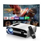 Ultra HD Google TV Projector 4K , HDR10+ 2200 ANSI High-Bright Home Theater Projector - ToF CMOS AutoFocus, WiFi6 Bluetooth, 30W Speaker Dolby Audio,DTS NFC HDMI eARC USB for Outdoor Movie Night
