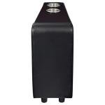 Coaster Home Furnishings - Toohey - Faux Leather & Wood - Wedge Console with 2 Cupholders, Removable Inserts, and Storage - Living Room - Black - 600182