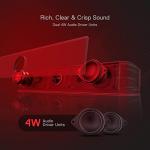 Redragon GS560 RGB Desktop Soundbar, 2.0 Channel Computer Speaker with Dynamic Lighting Bar Audio-Light Sync/Display, Touch-Control Backlit with Volume Knob, USB Powered w/ 3.5mm Cable, Black