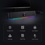 Redragon GS560 RGB Desktop Soundbar, 2.0 Channel Computer Speaker with Dynamic Lighting Bar Audio-Light Sync/Display, Touch-Control Backlit with Volume Knob, USB Powered w/ 3.5mm Cable, Black