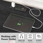 YGEOMER 55 Inch TV Stand with Power Outlet