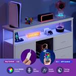 Sweetcrispy LED TV Stand with 4 Drawers