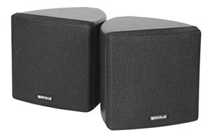Rockville Pair Cube Black 30W RMS 3.5" Home Theater Wall Speakers, 8 Ohm, 360-Degree Swivel Brackets, True 2-Way Audio, Compact Design, for Home Theater and Surround Sound