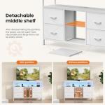 Sweetcrispy LED TV Stand with 4 Drawers