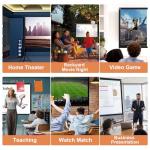 Projector Screen and Stand, Towond 100 inch Portable Movie Screen Indoor Outdoor 16:9 HD Front Rear Projection Screen with Carry Bag Wrinkle-Free and Foldable Polyester Fabric Design for Home Cinema