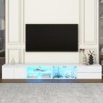 Modern LED TV Stand with Faux Marble Top