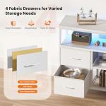 Sweetcrispy LED TV Stand with 4 Drawers