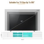 Modern LED TV Stand with Faux Marble Top