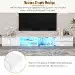 Modern LED TV Stand with Faux Marble Top
