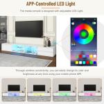 Modern LED TV Stand with Faux Marble Top