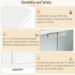 Modern LED TV Stand with Faux Marble Top