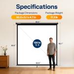 VIVOHOME 120 Inch HD 4K Projector Screen