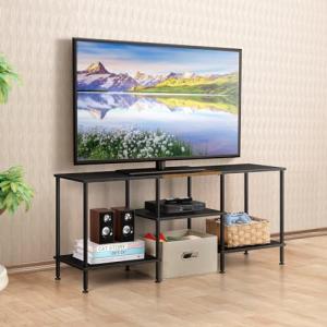 Luplom 50-Inch Black TV Stand with Storage