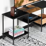 Luplom 50-Inch Black TV Stand with Storage