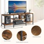 HOOBRO TV Stand with Power Outlets, Rustic Brown