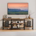 HOOBRO TV Stand with Power Outlets, Rustic Brown