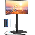 Adjustable Swivel Floor TV Stand with Power Outlet