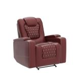 Electric Recliner Chair Set with USB Ports - Red