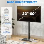 Adjustable Swivel Floor TV Stand with Power Outlet