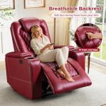 Electric Recliner Chair Set with USB Ports - Red