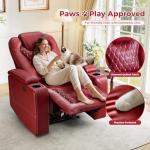 Electric Recliner Chair Set with USB Ports - Red