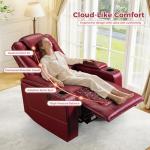 Electric Recliner Chair Set with USB Ports - Red