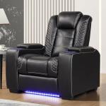 Power Recliner Chair with USB, LED Lights, Cup Holders