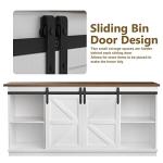 JUMMICO 65 Inch TV Stand with Sliding Barn Doors