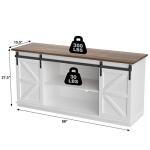 JUMMICO 65 Inch TV Stand with Sliding Barn Doors