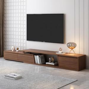 Walnut Extendable TV Stand with 3 Drawers
