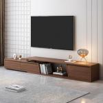 Walnut Extendable TV Stand with 3 Drawers