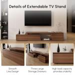 Walnut Extendable TV Stand with 3 Drawers