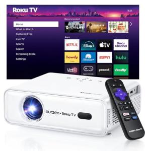 Aurzen 1080P Smart Projector with Roku Streaming