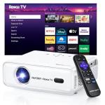 Aurzen 1080P Smart Projector with Roku Streaming