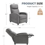 Sweetcrispy Adjustable Massage Recliner Chair, Cool Gray