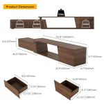 Walnut Extendable TV Stand with 3 Drawers