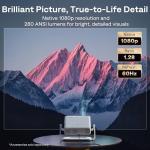 Aurzen 1080P Smart Projector with Roku Streaming